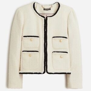 J. Crew Ivory Blazer with Black Accents NWT